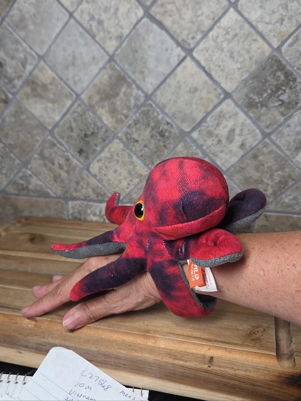 Wild Republic Plush Red Purple Octopus Stuffed Toy - Kids Plush Sea Creature
